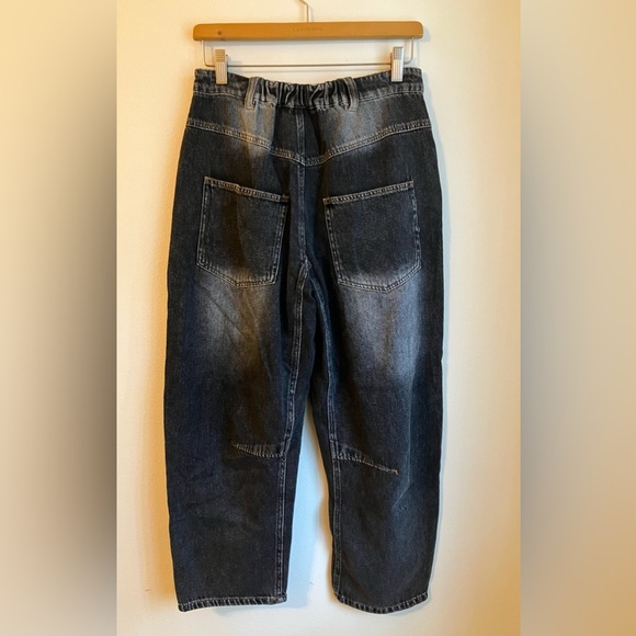 Talulah Wide Leg High Rise Soft Denim Barrel Jeans Pants Elastic Waist size 4-6 - Picture 7 of 14